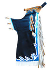 HILASON Western Horse Bull Riding Safety Leather Protective Vest & Rodeo Chaps Combo
