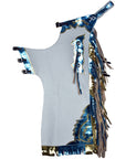 HILASON Western Horse Bull Riding Safety Leather Protective Vest & Rodeo Chaps Combo