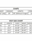 HILASON Western Horse Bull Riding Safety Leather Protective Vest & Rodeo Chaps Combo