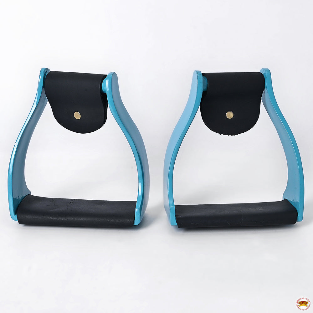 HILASON 3 in Neck Western Horse Heavy Duty Iron Saddle Stirrups Pair