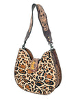 American Darling Hobo Hand Tooled Hair-On Genuine Leather women bag western handbag purse