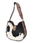 American Darling Hobo Hand Tooled Hair-On Genuine Leather women bag western handbag purse