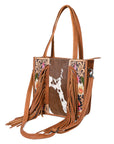 American Darling Tote Hand Tooled Hair-On Genuine Leather women bag western handbag purse