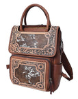 American Darling Backpack Hand Tooled Crocodile embossed Genuine Leather women bag western handbag purse