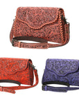 American Darling ADBG1137A Clutch Hand Tooled Genuine Leather women bag western handbag purse