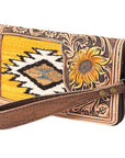 American Darling Organiser Hand Tooled Saddle Blanket Genuine Leather Women Bag Western Handbag Purse