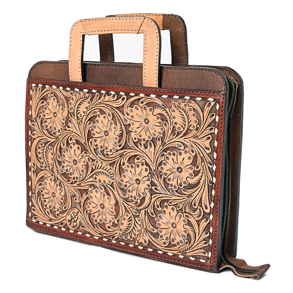 American Darling Briefcase Hand Tooled Genuine Leather Women Bag Western Handbag Purse