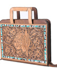 American Darling Briefcase Hand Tooled Genuine Leather Women Bag Western Handbag Purse