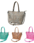 American Darling Hand Tooled Genuine Leather Women Bag Western Handbag Purse