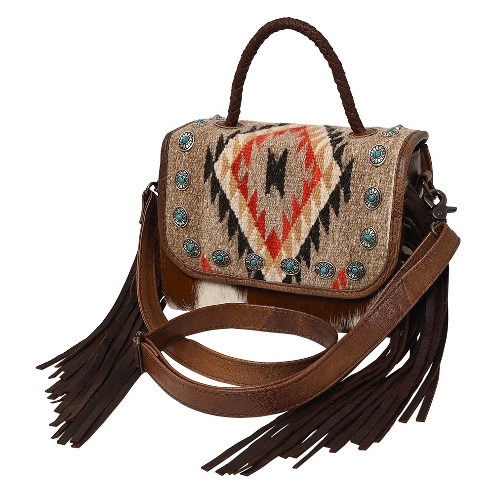 American Darling Briefcase Saddle Blanket Hair On Genuine Leather women bag western handbag purse