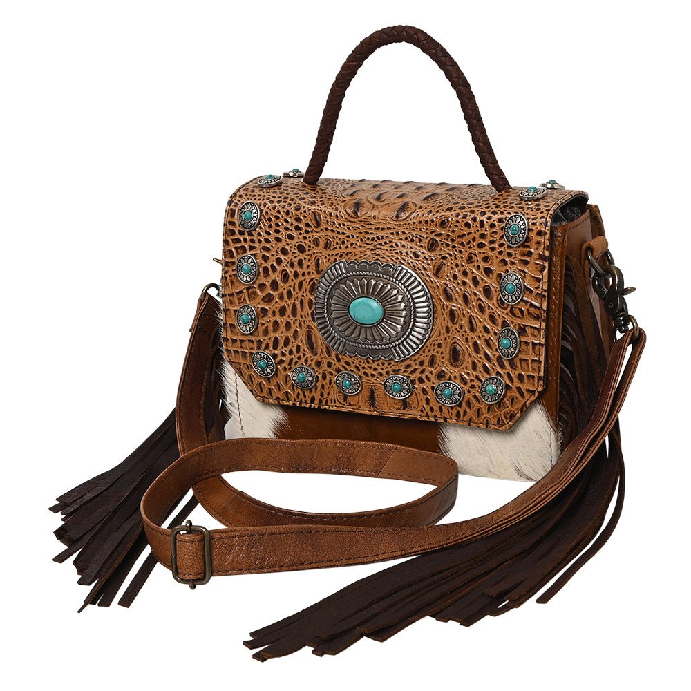 American Darling Briefcase Saddle Blanket Hair On Genuine Leather women bag western handbag purse