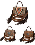 American Darling Briefcase Saddle Blanket Hair On Genuine Leather women bag western handbag purse