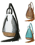 American Darling Sling Hand Tooled Crocodile Embossed Genuine Leather Women Bag Western Handbag Purse
