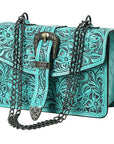 American Darling Small Crossbody Beautifully Hand Tooled  Genuine Leather women bag western handbag purse