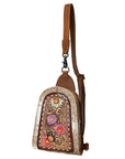 American Darling Sling Beautifully Hand Tooled  Hair-On Genuine Leather women bag western handbag purse