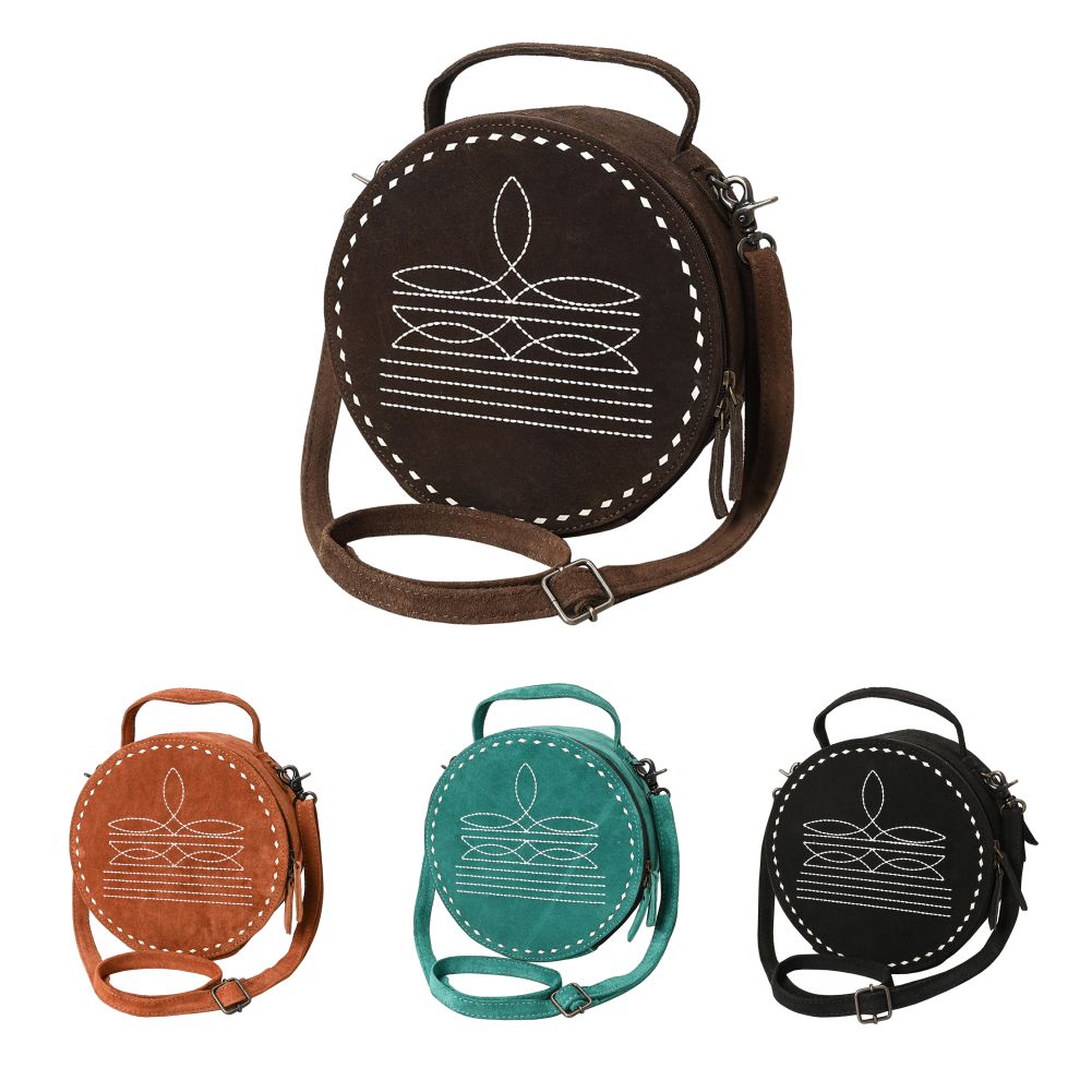 American Darling Canteen Genuine Suede Leather Women Bag Western Handbag Purse