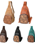 American Darling Sling Hand Tooled Genuine Leather Women Bag Western Handbag Purse