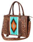 American Darling Briefcase Hand Tooled Saddle Blanket Genuine Leather women bag western handbag purse