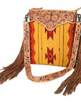 American Darling Cross Body Hand Tooled Saddle Blanket Genuine Leather Women Bag Western Handbag Purse