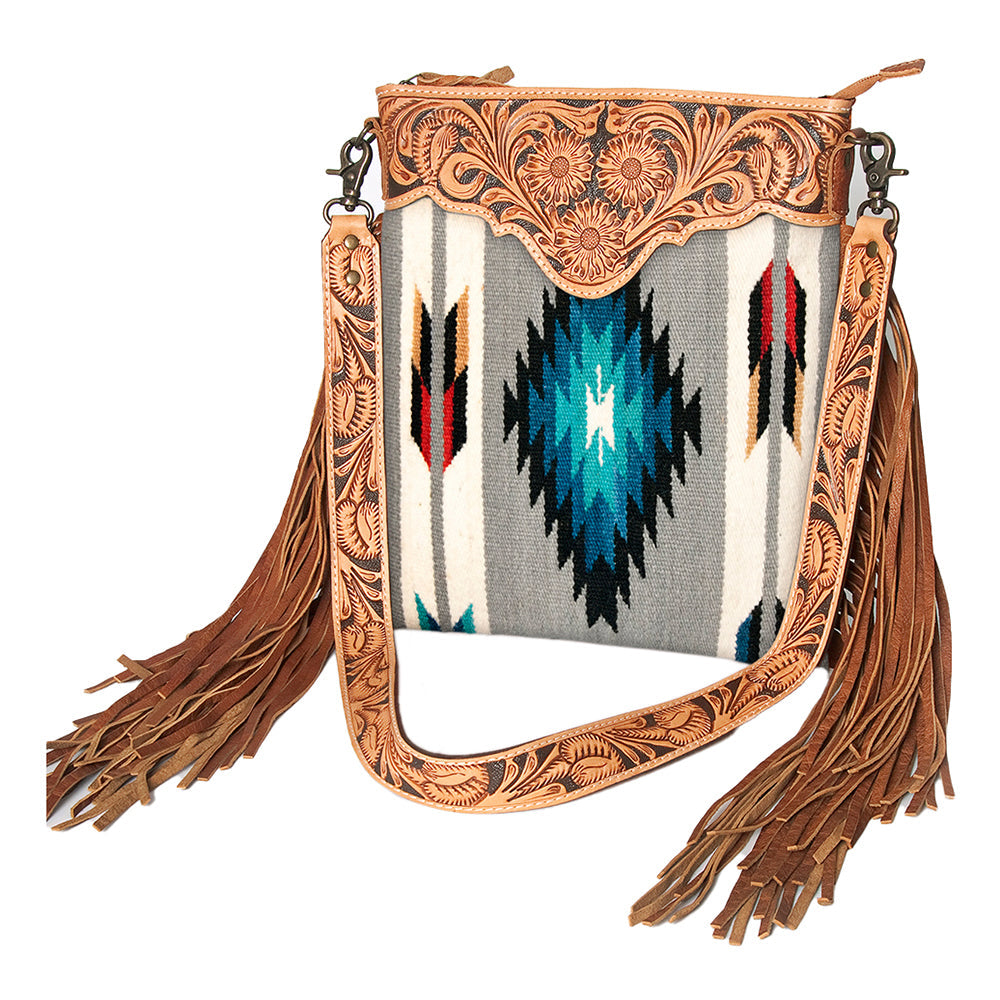 American Darling Cross Body Hand Tooled Saddle Blanket Genuine Leather Women Bag Western Handbag Purse