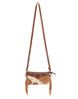 American Darling Small Crossbody Hand Tooled Hair On Genuine Leather Women Bag Western Handbag Purse