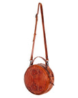 American Darling ADBG498A Canteen Hand Tooled Genuine Leather Women Bag Western Handbag Purse