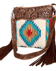 American Darling Signature Crossbody Hand Tooled Saddle Blanket Genuine Leather Women Bag Western Handbag Purse