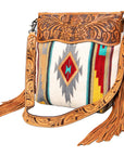 American Darling Signature Crossbody Hand Tooled Saddle Blanket Genuine Leather Women Bag Western Handbag Purse