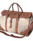 American Darling ADBG516 Duffel Hand Tooled Saddle Blanket Genuine Leather Women Bag Western Handbag Purse