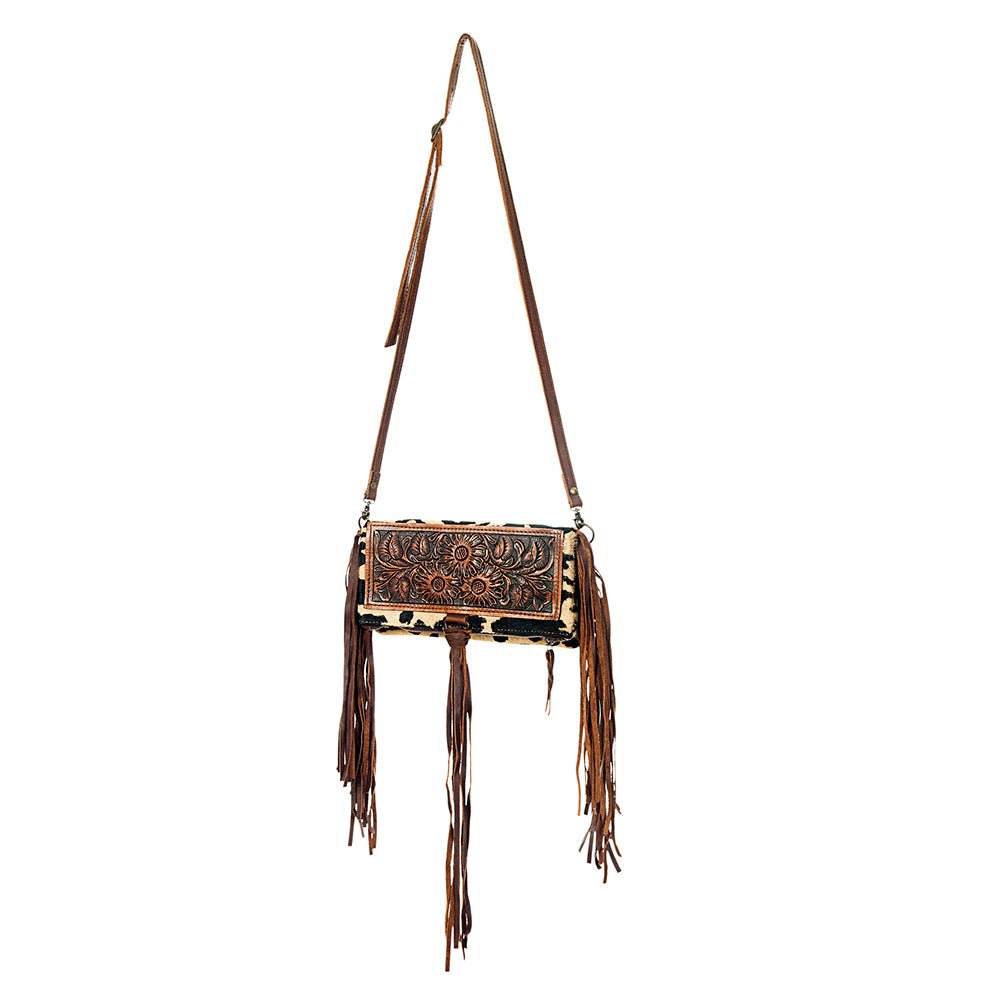 American Darling ADBG526ACGO Wallet Hand Tooled Hair-On Genuine Leather Women Bag Western Handbag Purse