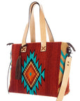 American Darling ADBG573D1 Tote Saddle Blanket Genuine Leather Women Bag Western Handbag Purse