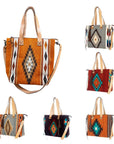 American Darling ADBG573D1 Tote Saddle Blanket Genuine Leather Women Bag Western Handbag Purse
