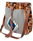 American Darling ADBG574D1 Large Crossbody Saddle Blanket Hair On Genuine Leather Women Bag Western Handbag Purse