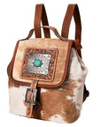 American Darling Hand Tooled Hair On Genuine Leather Women Bag Western Handbag Purse