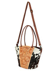 American Darling Hand Tooled Hair On Genuine Leather Women Bag Western Handbag Purse