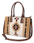 American Darling Tote Saddle Blanket Fabric Genuine Leather Western Women Bag Handbag Purse | for College Casual Travel Bags