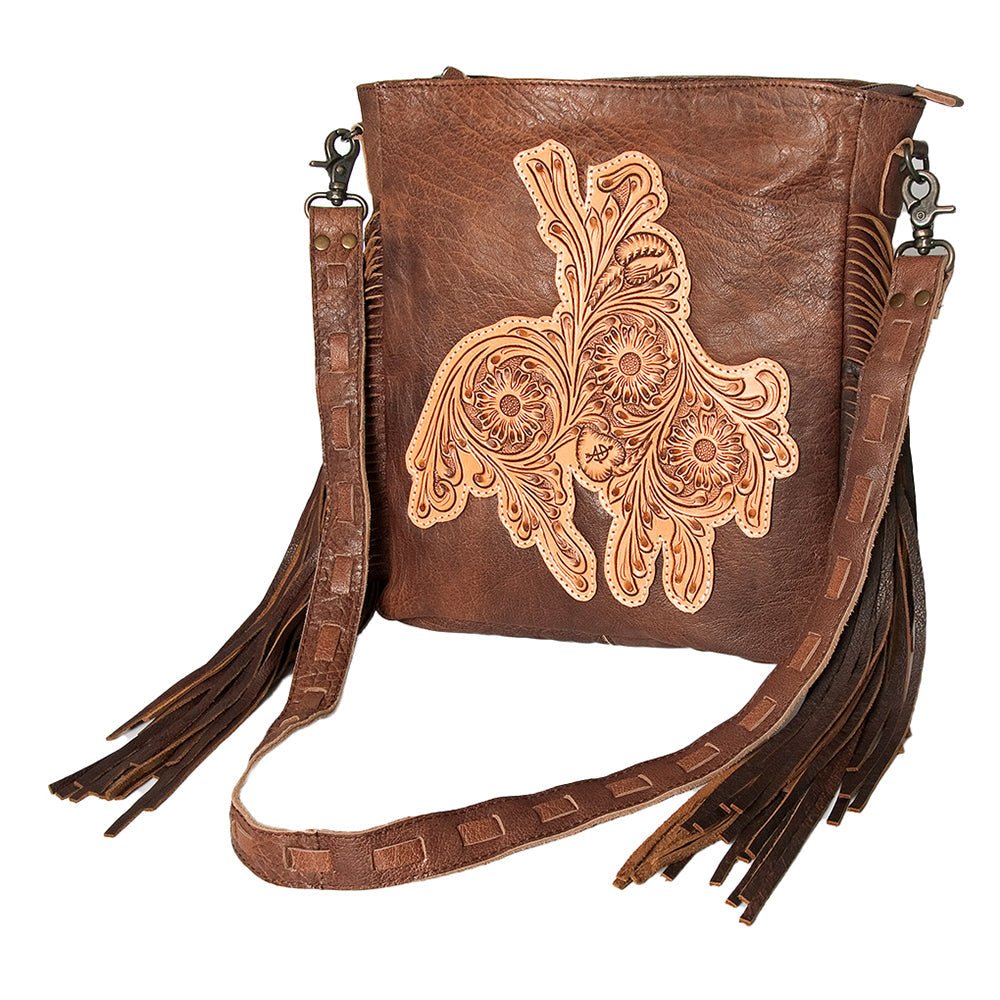 American Darling Hand Tooled Genuine Leather Women Bag Western Handbag Purse