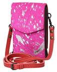 American Darling Cell Phone Holder Hair On Genuine Leather women bag western handbag purse