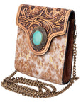American Darling Hand Tooled Hair On Genuine Leather Women Bag Western Handbag Purse