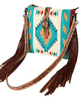 American Darling Hand Tooled Saddle Blanket Genuine Leather Women Bag Western Handbag Purse