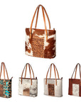 American Darling Tote Hand Tooled Hair-On Genuine Leather Western Women Bag Handbag Purse | Travel Bags College Casual