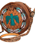 American Darling Hand Tooled Genuine Leather Women Bag Western Handbag Purse