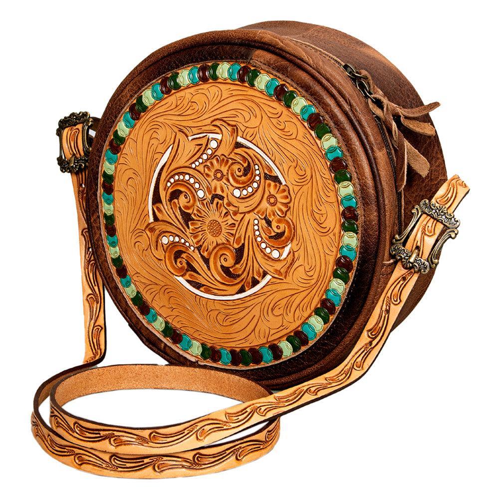 American Darling Hand Tooled Genuine Leather Women Bag Western Handbag Purse