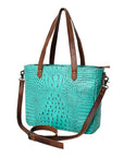 Handcrafted Crocodile Embossed Genuine Leather Women Western Tote Bag With Classic Style