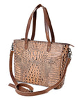 Handcrafted Crocodile Embossed Genuine Leather Women Western Tote Bag With Classic Style