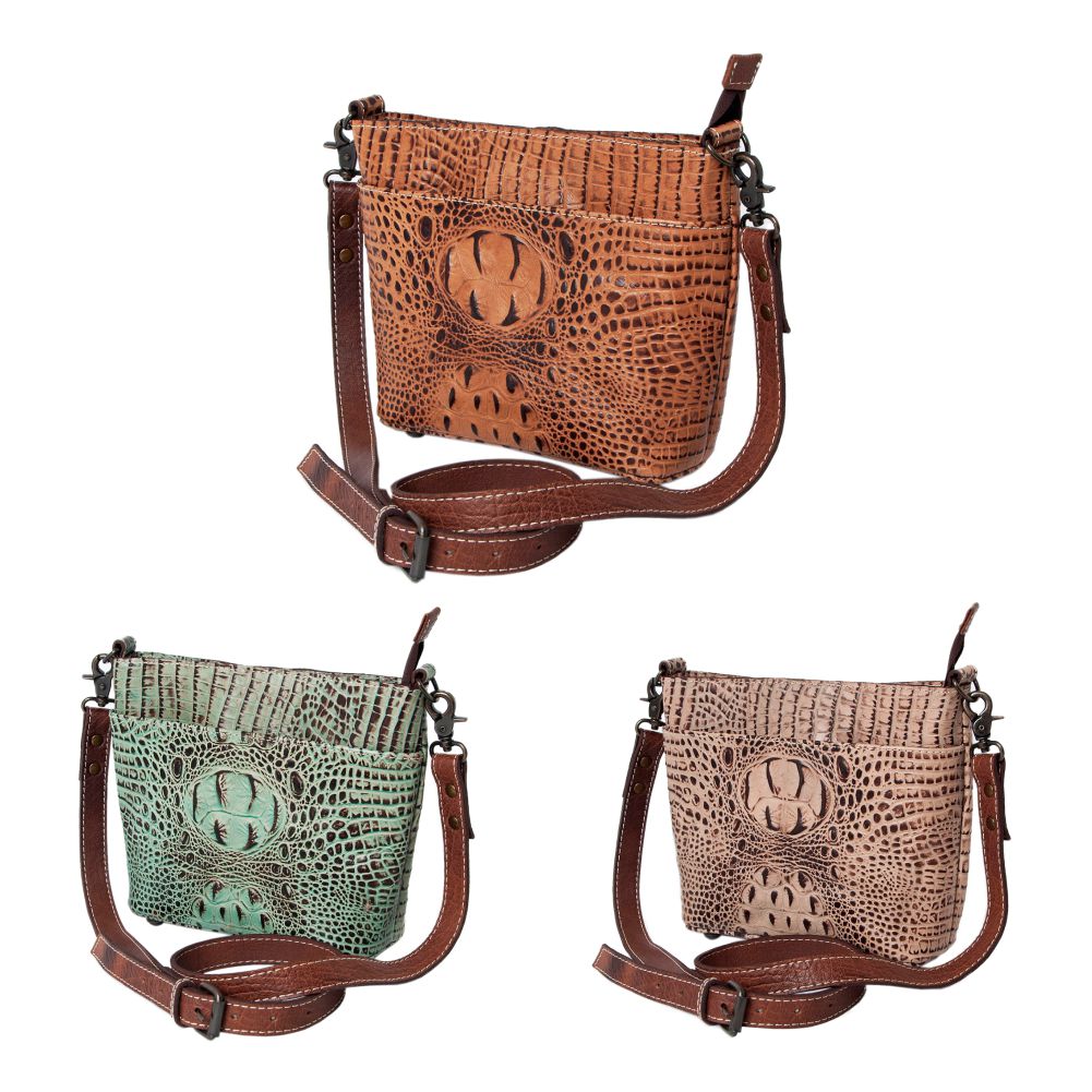 American Darling Crocodile Embossed Genuine Leather Women Bag Western Handbag Purse