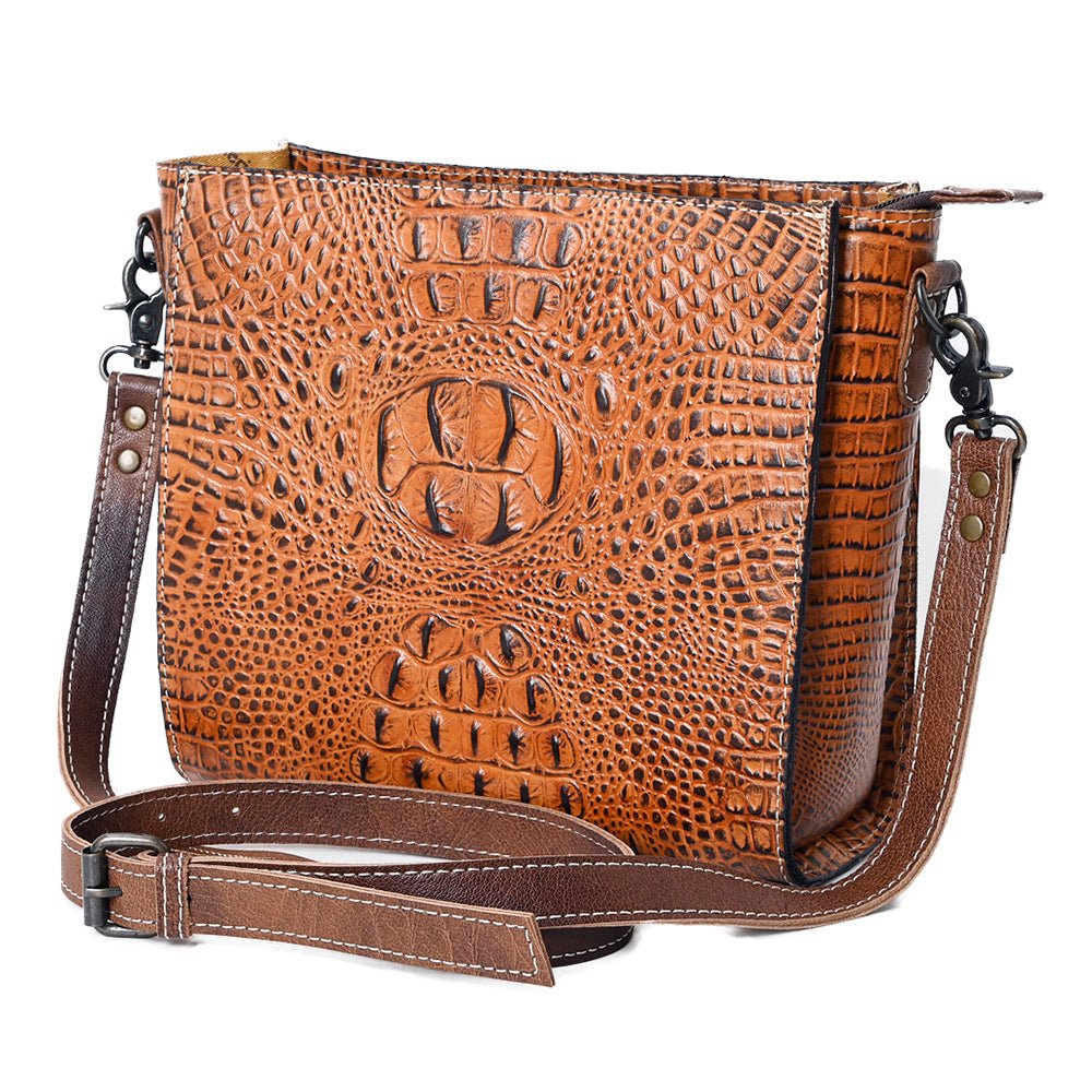 American Darling Crocodile Embossed Genuine Leather Women Bag Western Handbag Purse