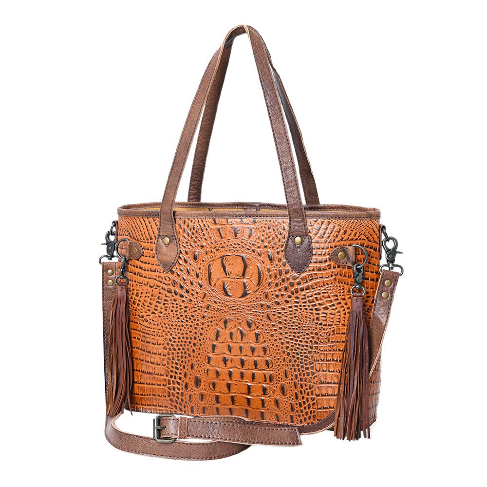 American Darling Crocodile Embossed Genuine Leather Women Bag Western Handbag Purse