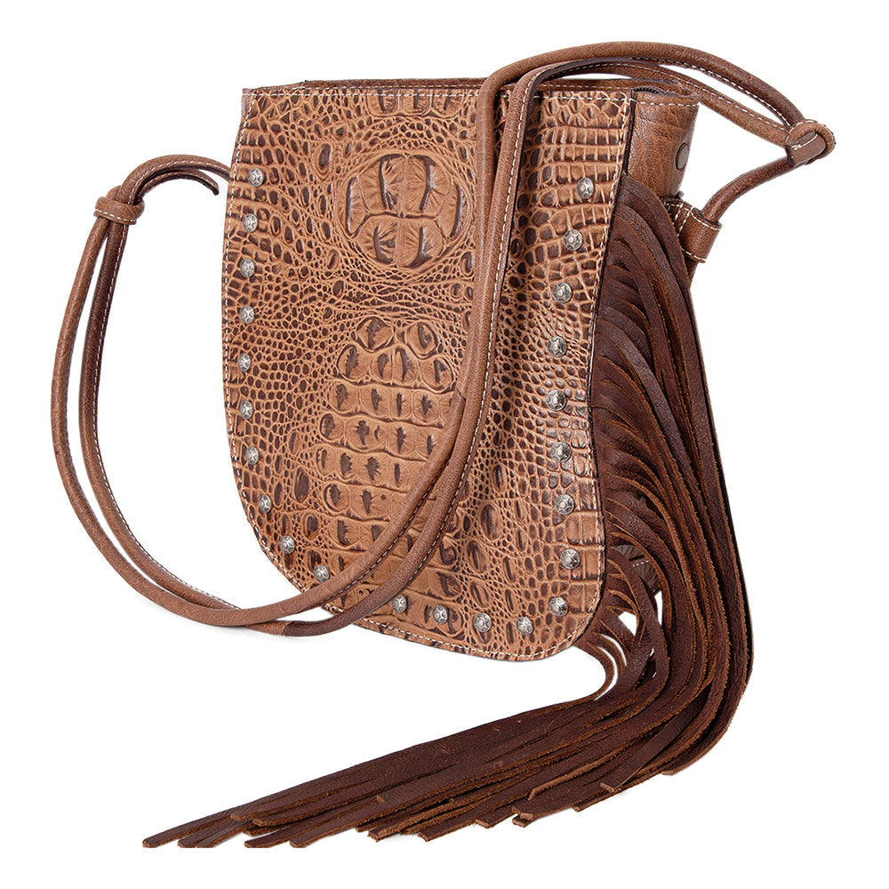 American Darling Crocodile Embossed Genuine Leather Women Bag Western Handbag Purse