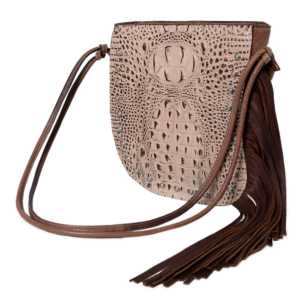 American Darling Crocodile Embossed Genuine Leather Women Bag Western Handbag Purse